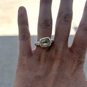 David Yurman Petite Cable Ring Yellow Gold Peridot